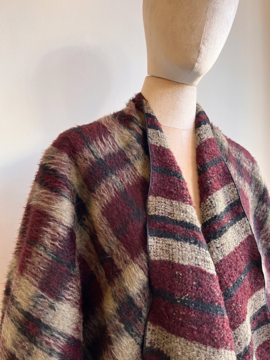 Burgundy Plaid Zero - Waste Reversible Cape - Made X Hudson