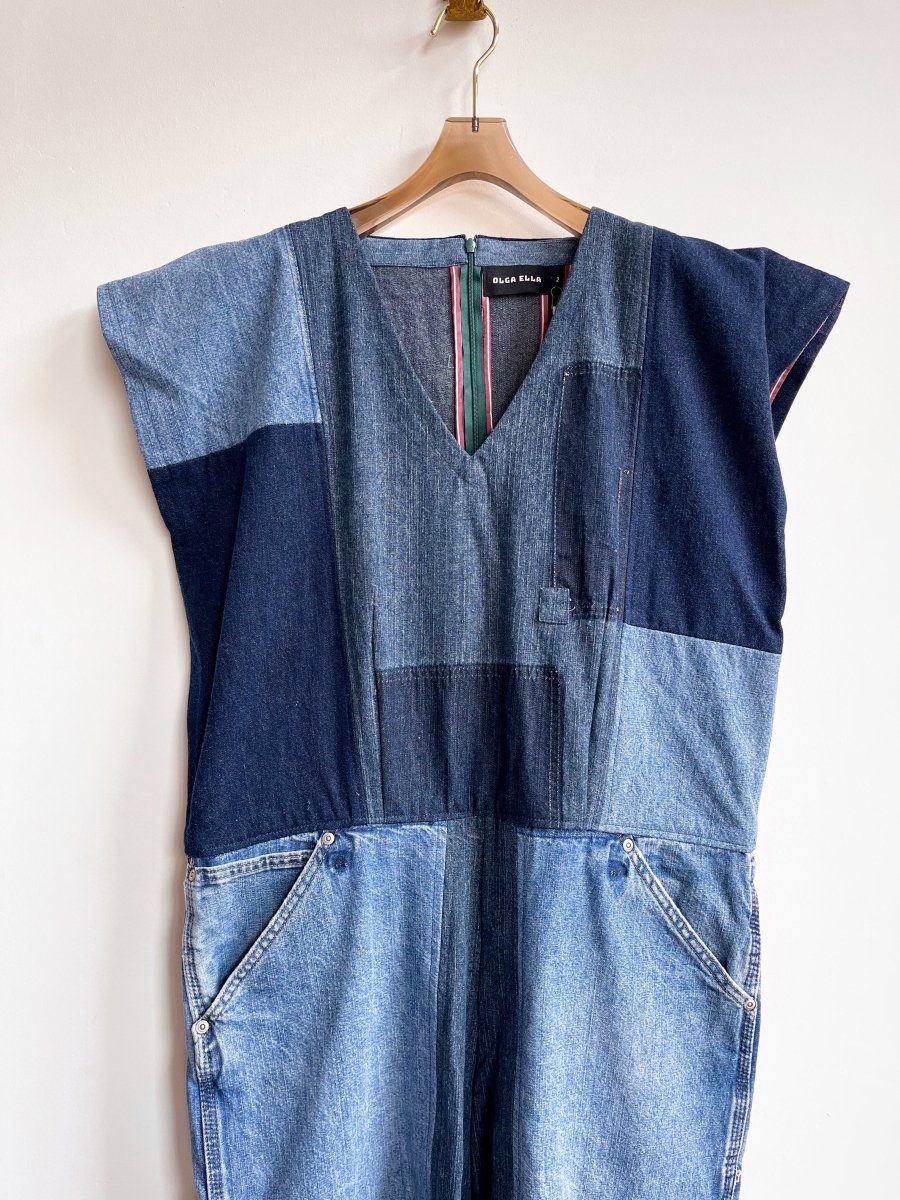Dark Patchwork Denim Jumpsuit - Made X Hudson