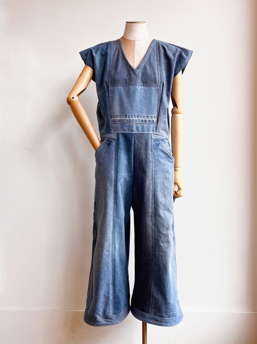 Light Patchwork Denim Jumpsuit - Made X Hudson