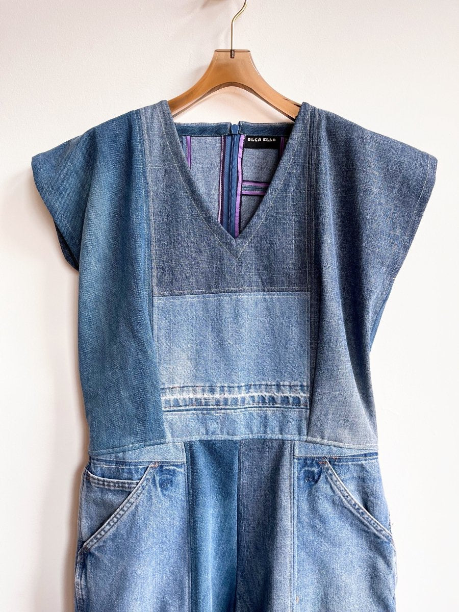 Light Patchwork Denim Jumpsuit - Made X Hudson