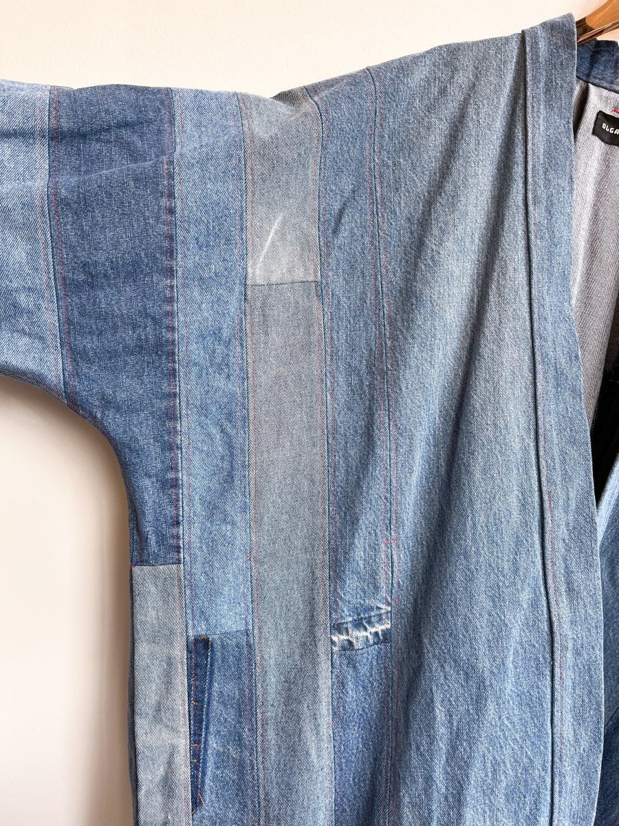 Patchwork - Striped Denim Jacket (Reworked) - Made X Hudson