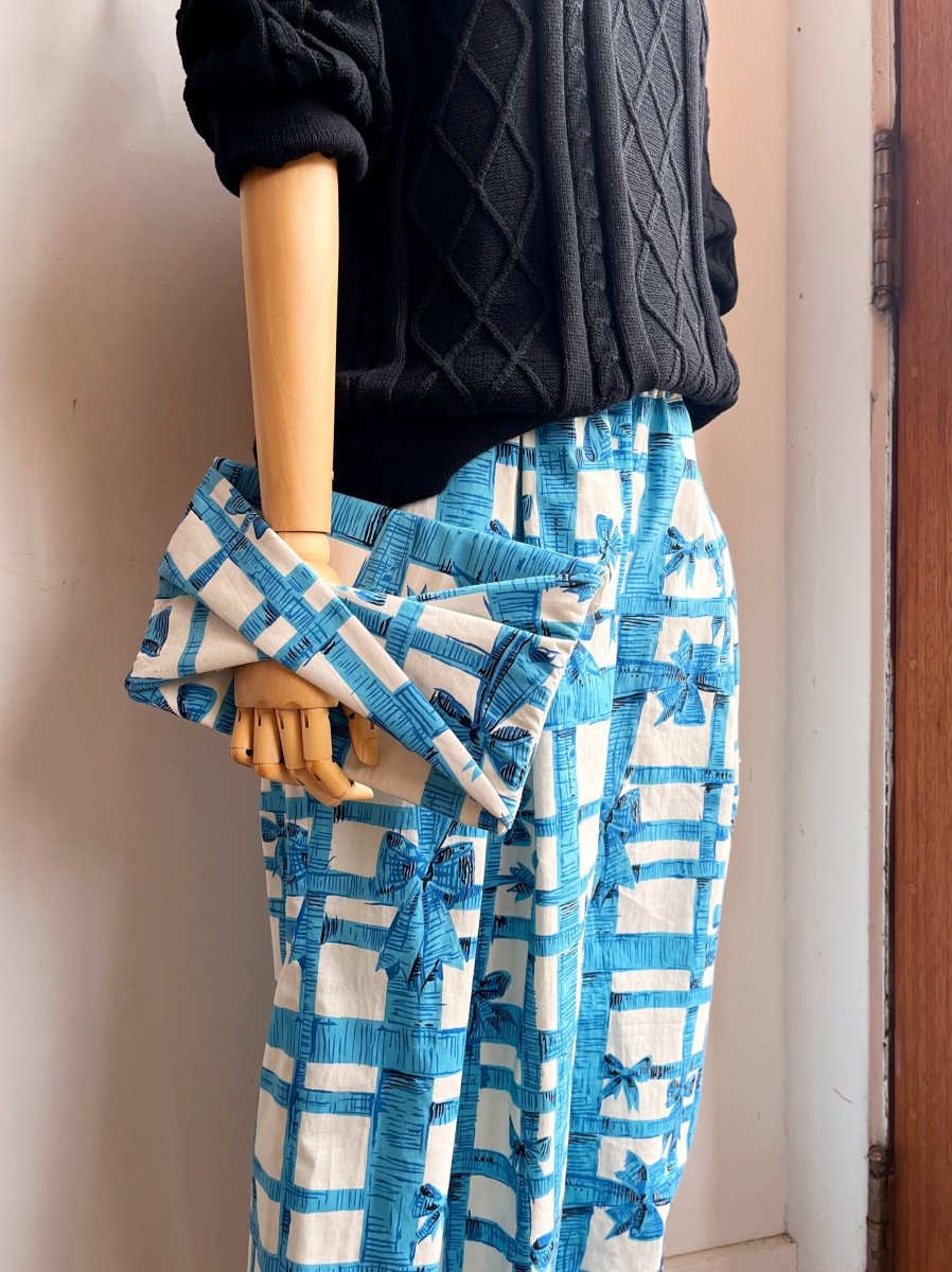 Blue and White Ribbon Twist Clutch - Made X Hudson