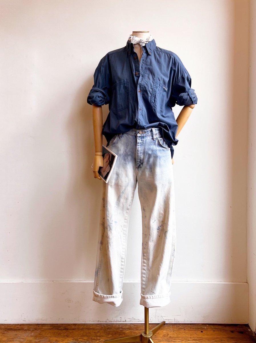 Hand Dyed Blue & White Ombré Vintage Pants (Reworked) - Made X Hudson