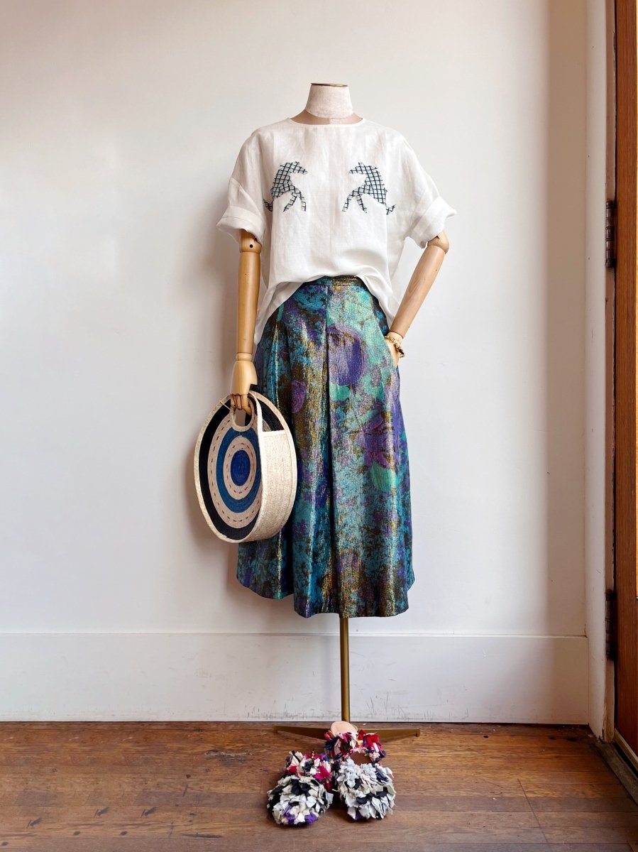 Tracey Reese | Floral Silk Brocade Skirt (Vintage) - Made X Hudson