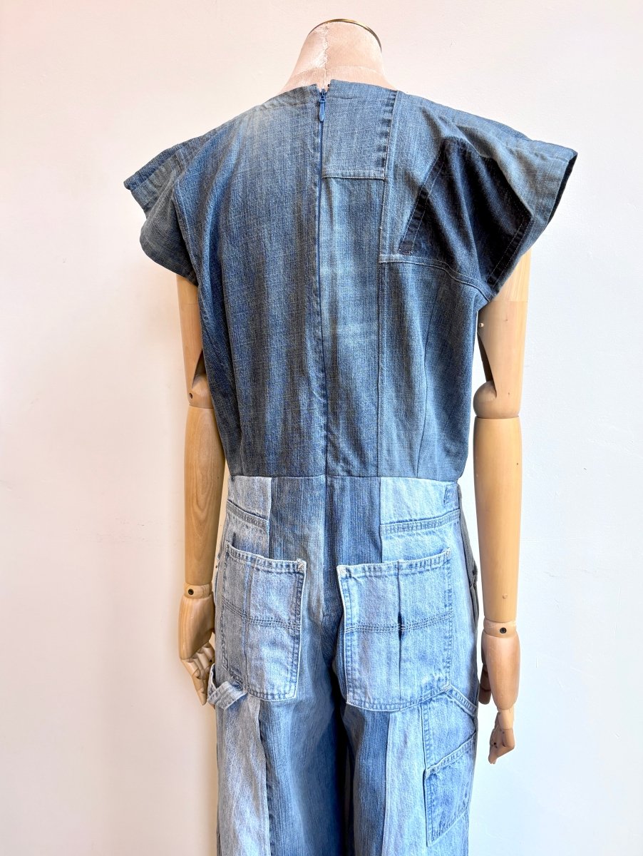 Denim Multi - Colored Patchwork Denim Jumpsuit - Made X Hudson