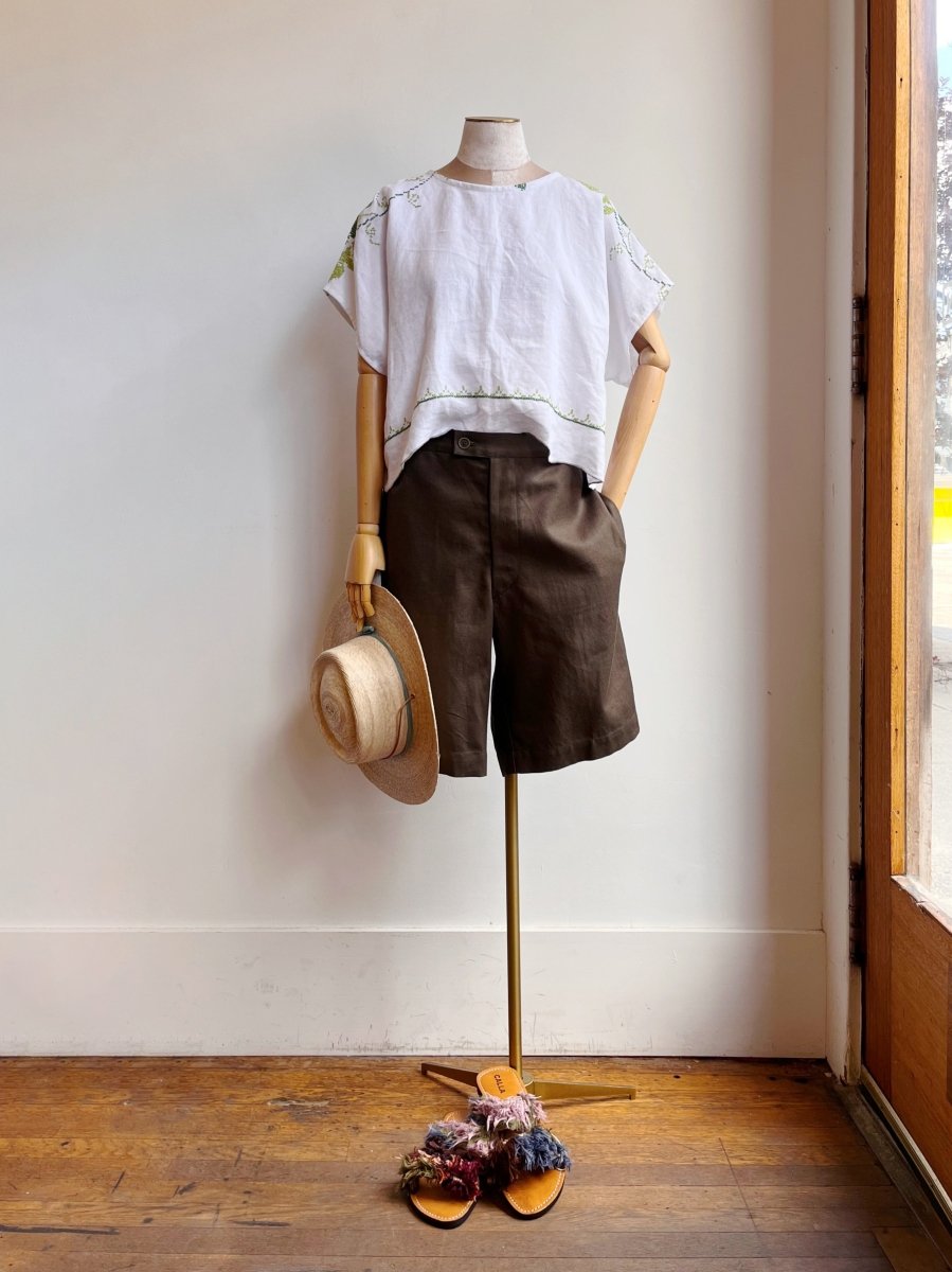 Green Embroidered Picnic Top - Made X Hudson