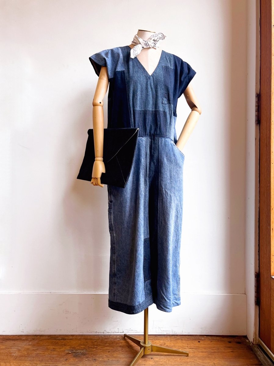 Dark Patchwork Denim Jumpsuit - Made X Hudson