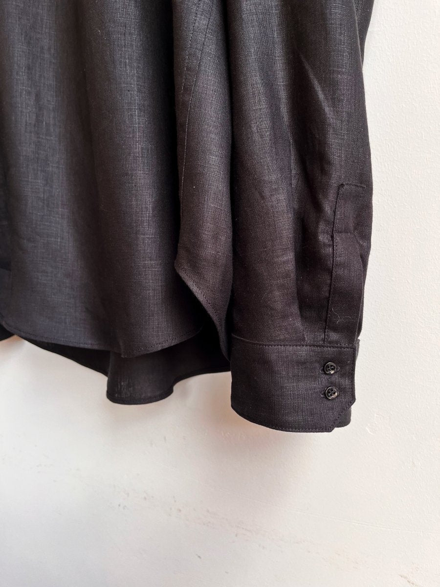 Black Linen Popover Shirt - Made X Hudson