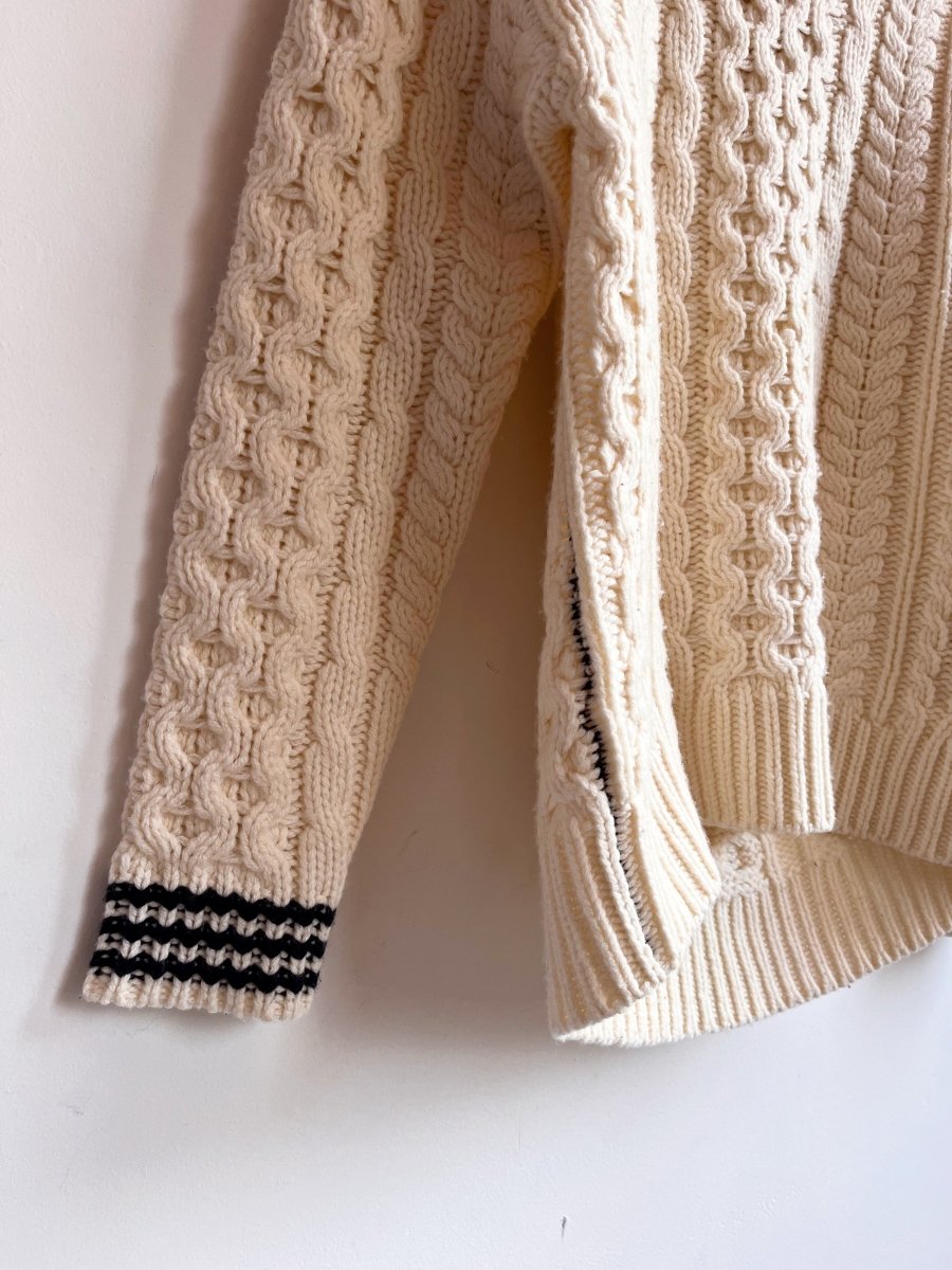 Rag & Bone | White Lambswool Cable Sweater (Vintage) - Made X Hudson