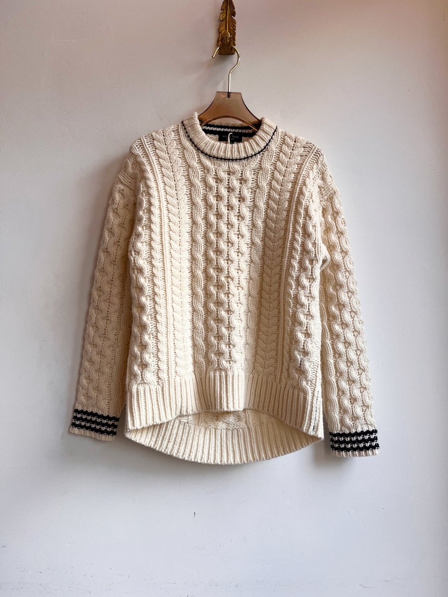 Rag & Bone | White Lambswool Cable Sweater (Vintage) - Made X Hudson