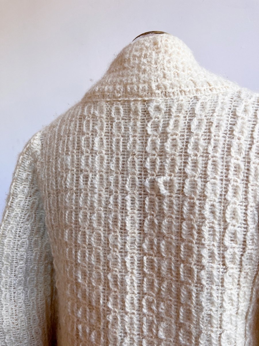 Ivory Wool Shawl - Collar Cardigan (Vintage) - Made X Hudson