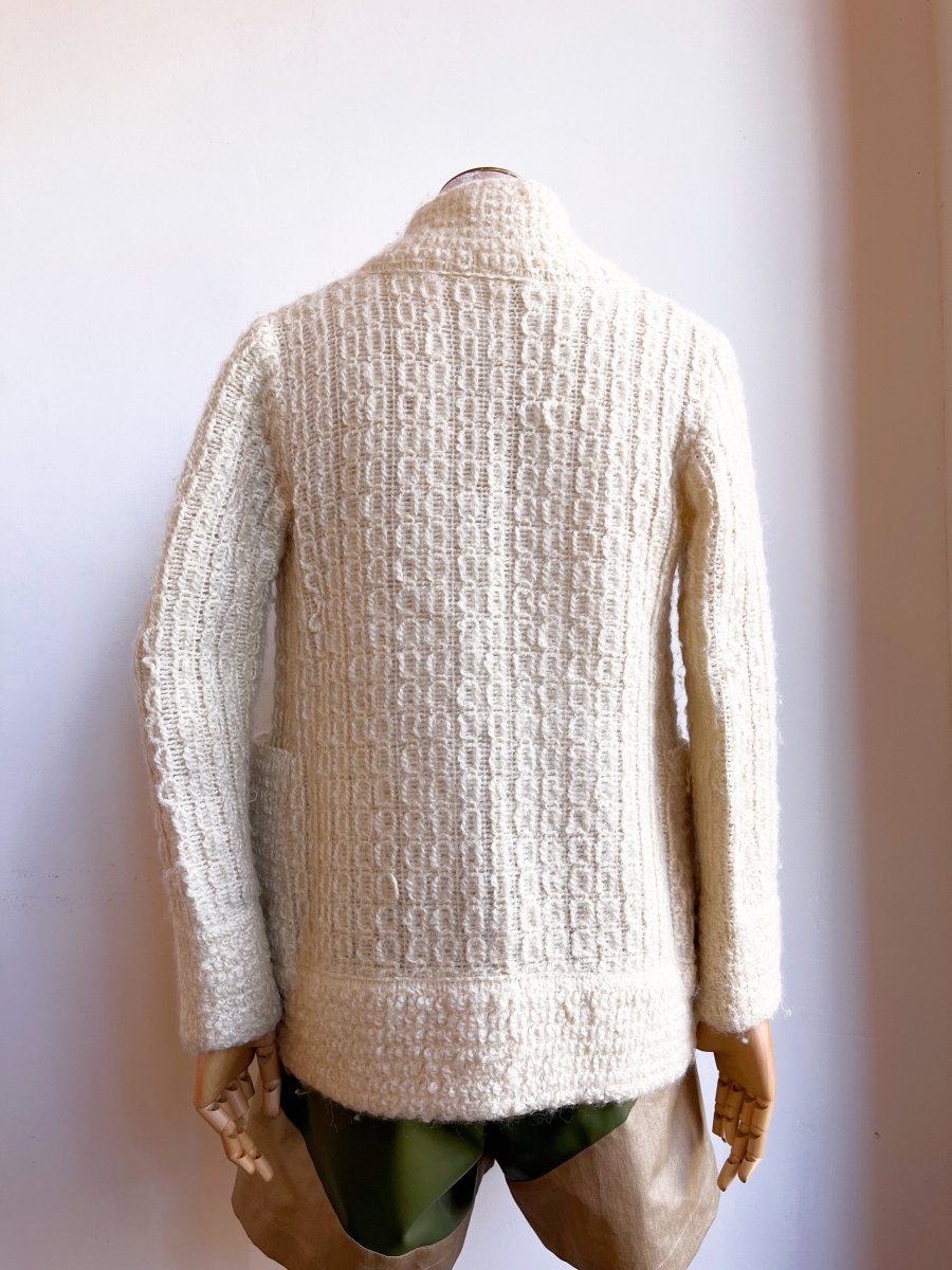 Ivory Wool Shawl - Collar Cardigan (Vintage) - Made X Hudson