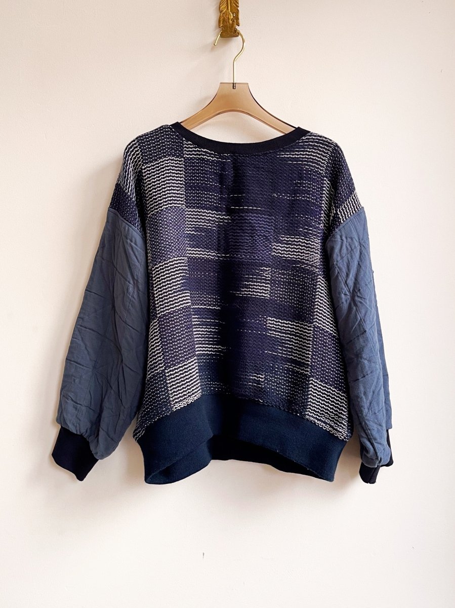 Handwoven Double Quilt Indigo Pullover - Made X Hudson