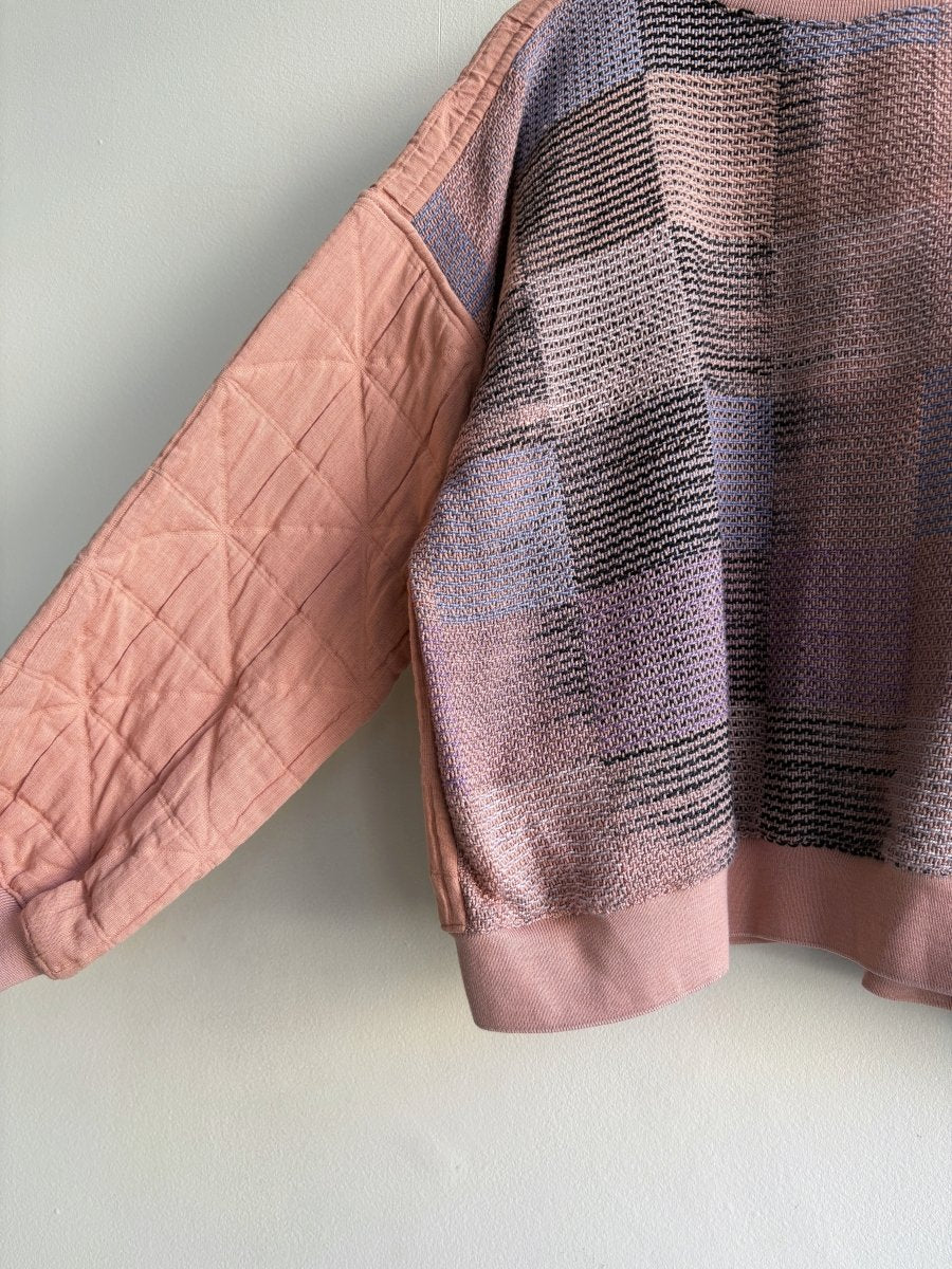 Handwoven Double Quilt Pink Pullover - Made X Hudson