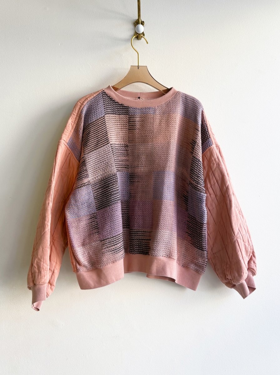 Handwoven Double Quilt Pink Pullover - Made X Hudson
