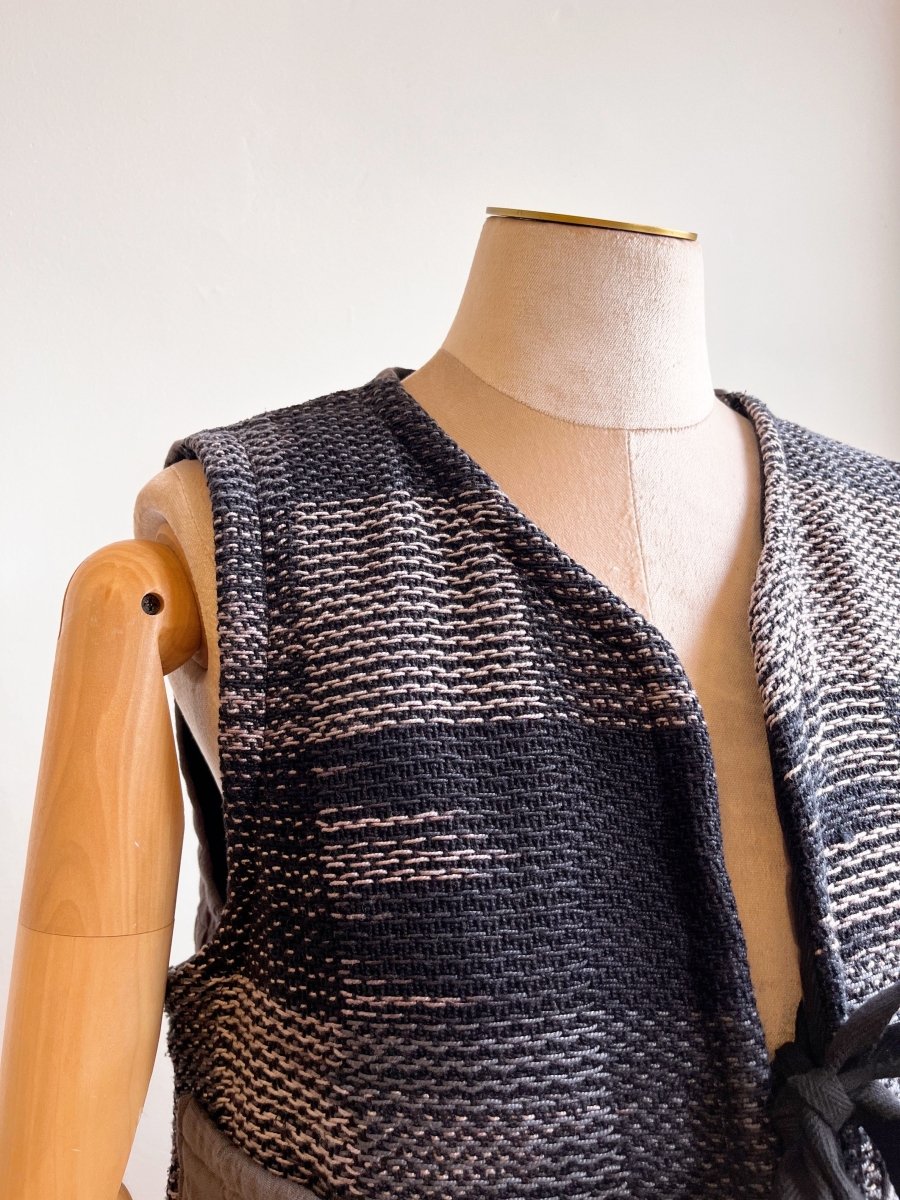 Handwoven Double Quilt Grey Graphite Vest - Made X Hudson