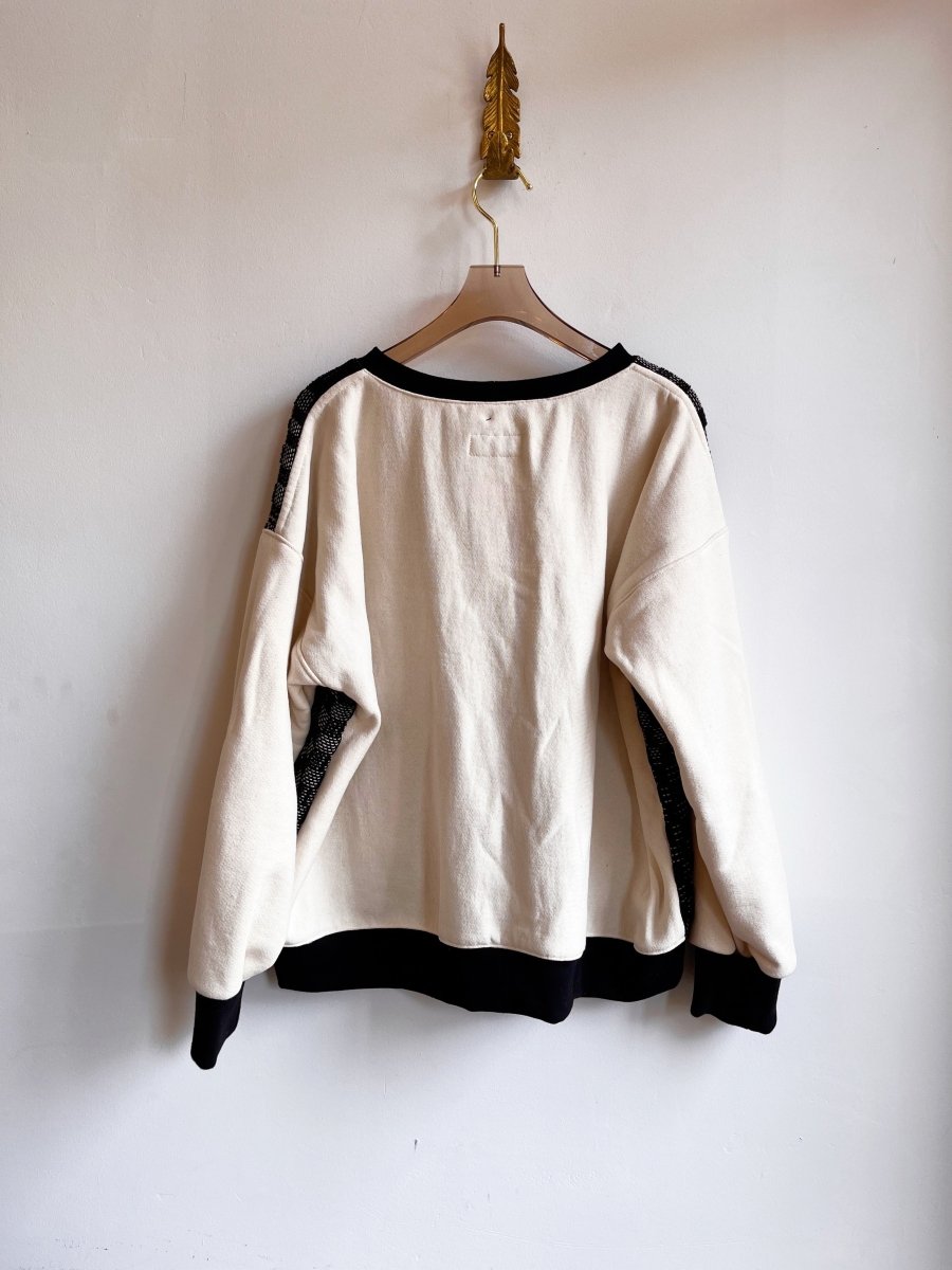 Handwoven Black & White Ombré Ecru Pullover - Made X Hudson