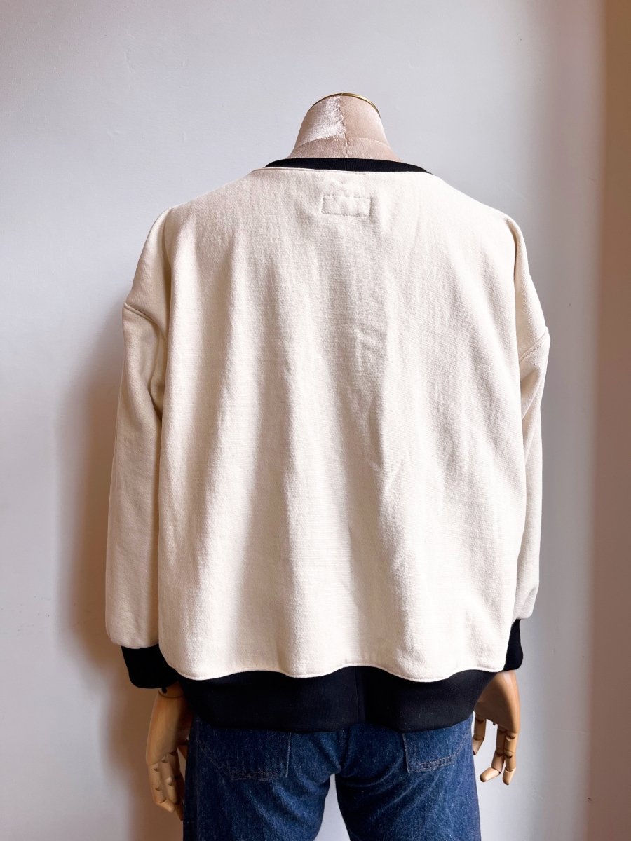 Handwoven Black & White Ombré Ecru Pullover - Made X Hudson