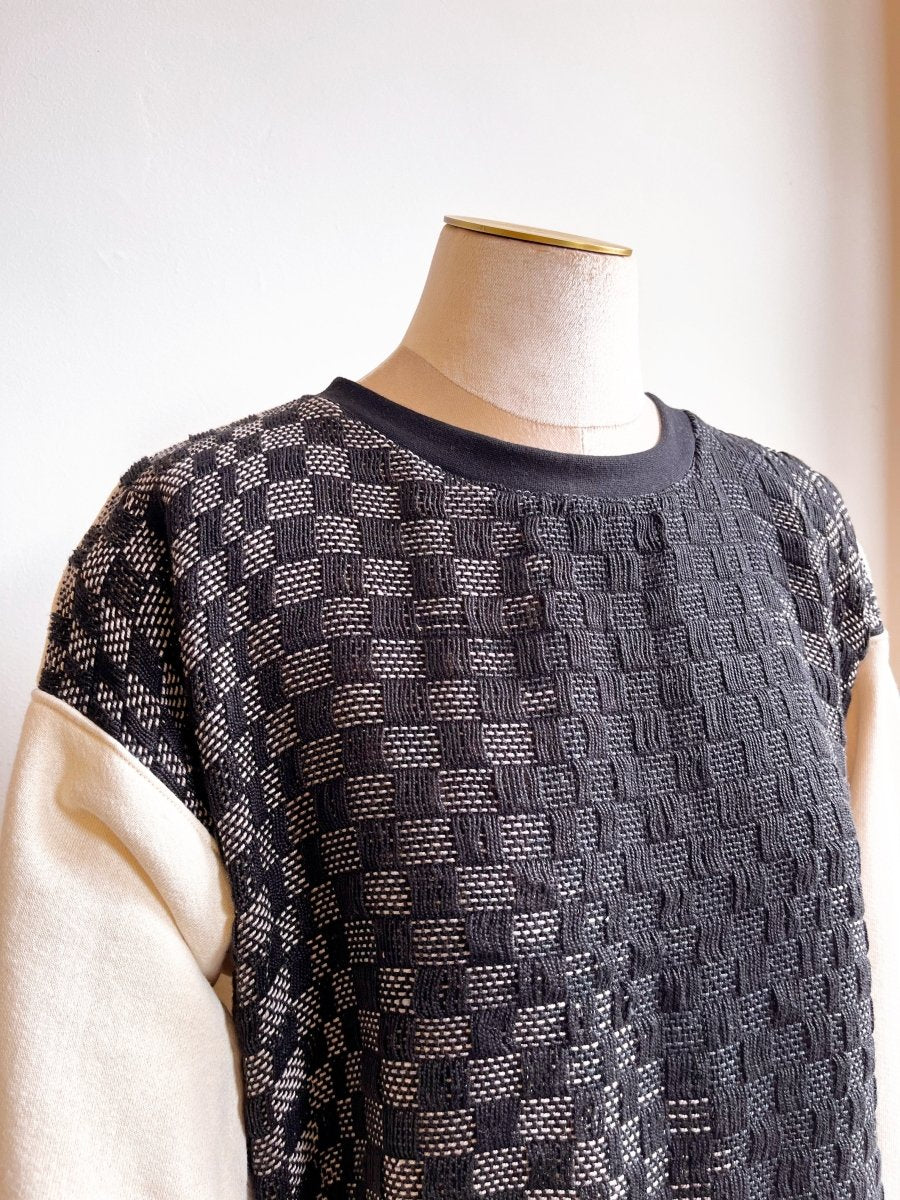 Handwoven Black & White Ombré Ecru Pullover - Made X Hudson