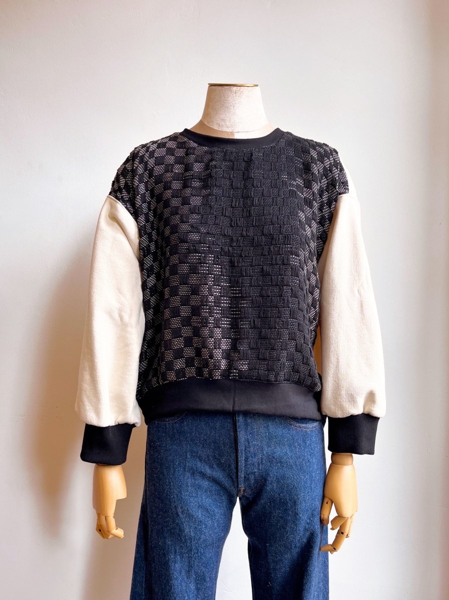 Handwoven Black & White Ombré Ecru Pullover - Made X Hudson