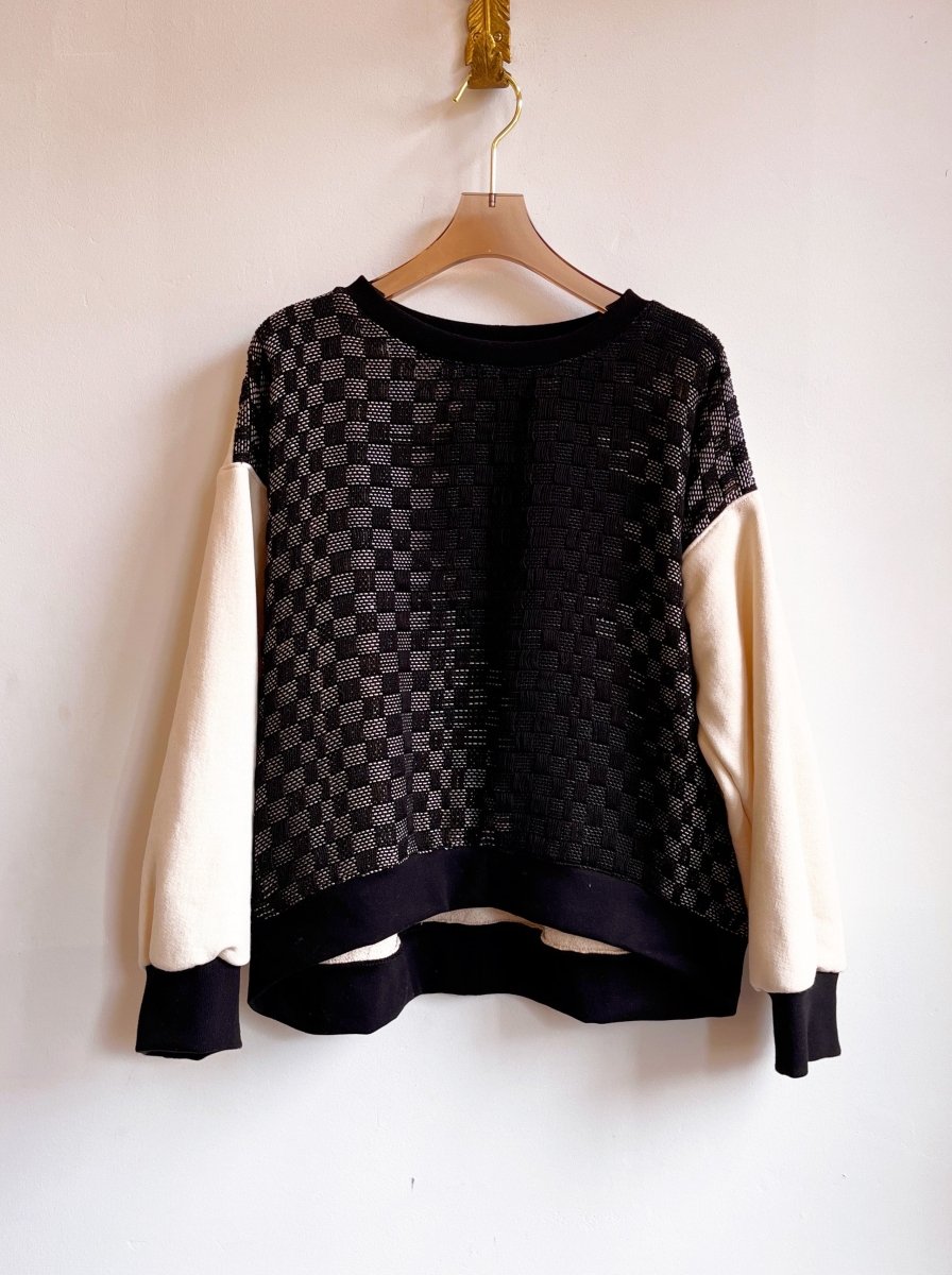 Handwoven Black & White Ombré Ecru Pullover - Made X Hudson