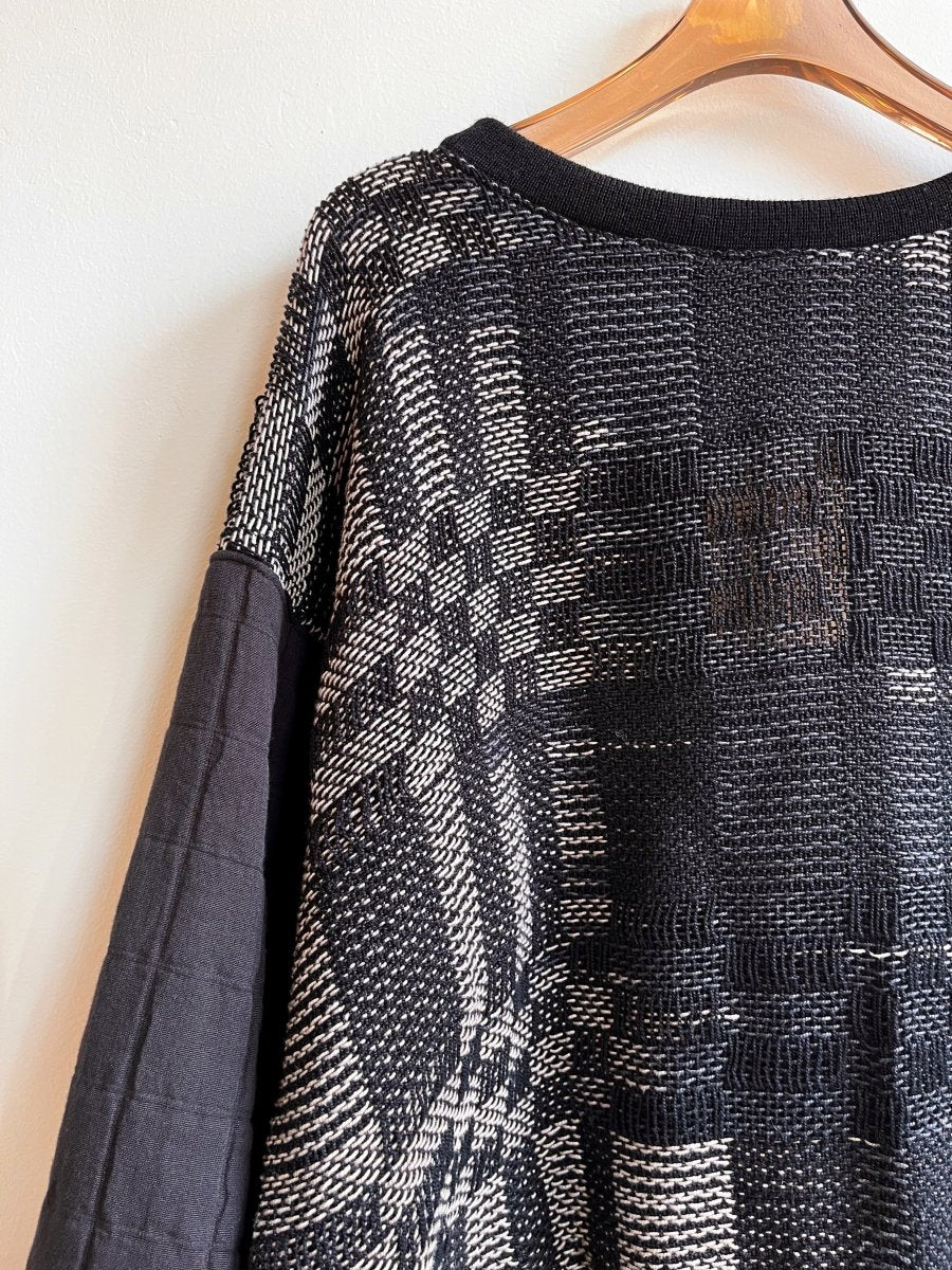 Handwoven Black Pullover w/ Quilted Sleeves & Back - Made X Hudson