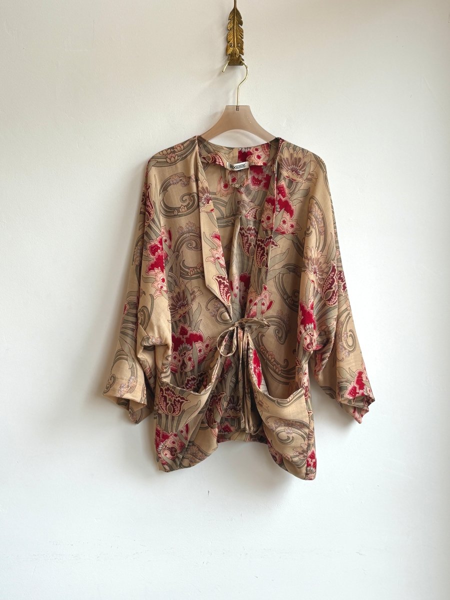 Silk Art Nouveau Floral Print Chore Jacket - Made X Hudson