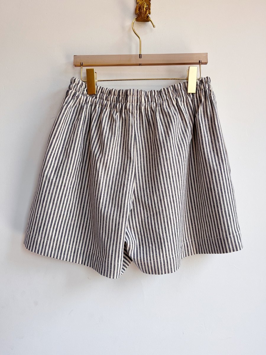Black & Ivory Striped Town Shorts - Made X Hudson
