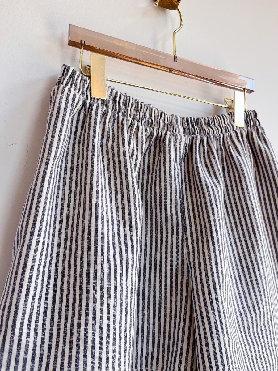 Black & Ivory Striped Town Shorts - Made X Hudson
