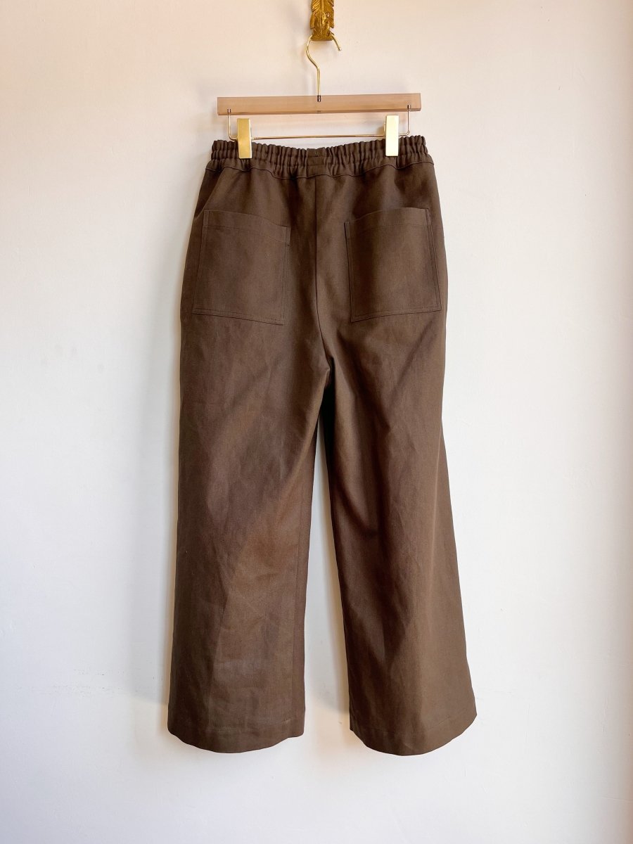 Moss Hemp - Cotton Canvas Wide - Leg Pant - Made X Hudson