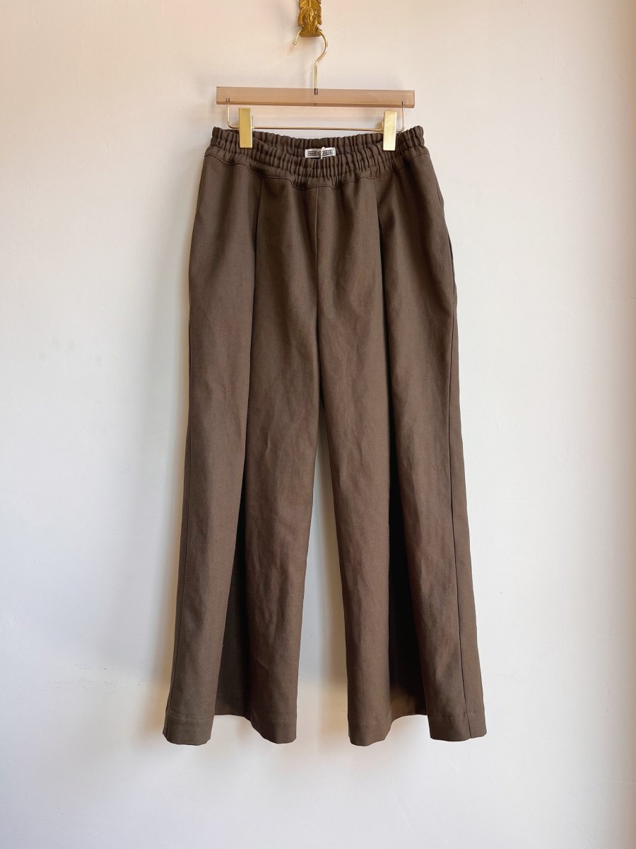 Moss Hemp - Cotton Canvas Wide - Leg Pant - Made X Hudson