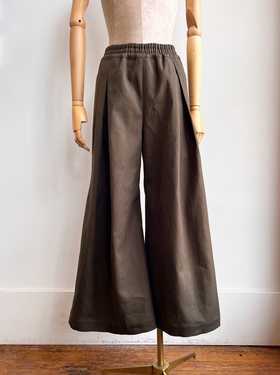 Moss Hemp - Cotton Canvas Wide - Leg Pant - Made X Hudson
