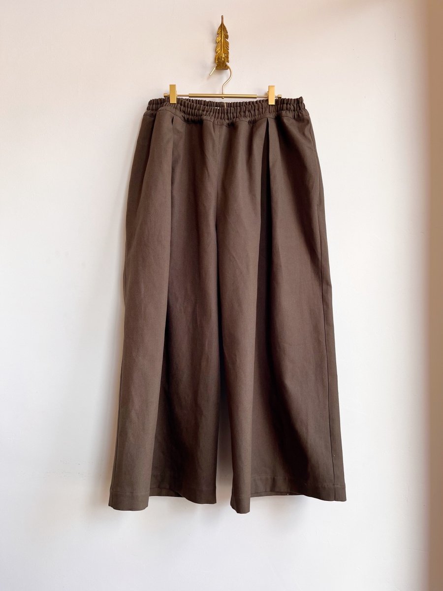 Moss Hemp - Cotton Canvas Wide - Leg Pant - Made X Hudson