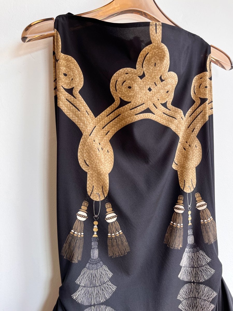Zero - Waste Dress in Black Tassel Print - Made X Hudson