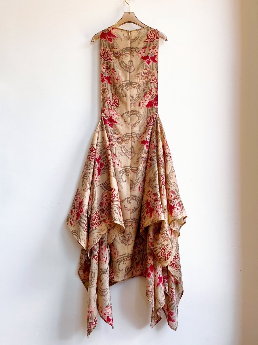Zero - Waste Dress in Silk Art Nouveau Floral Print - Made X Hudson