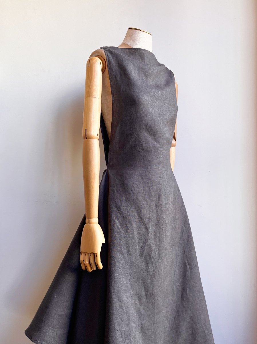Zero - Waste Ash Grey Linen Dress - Made X Hudson