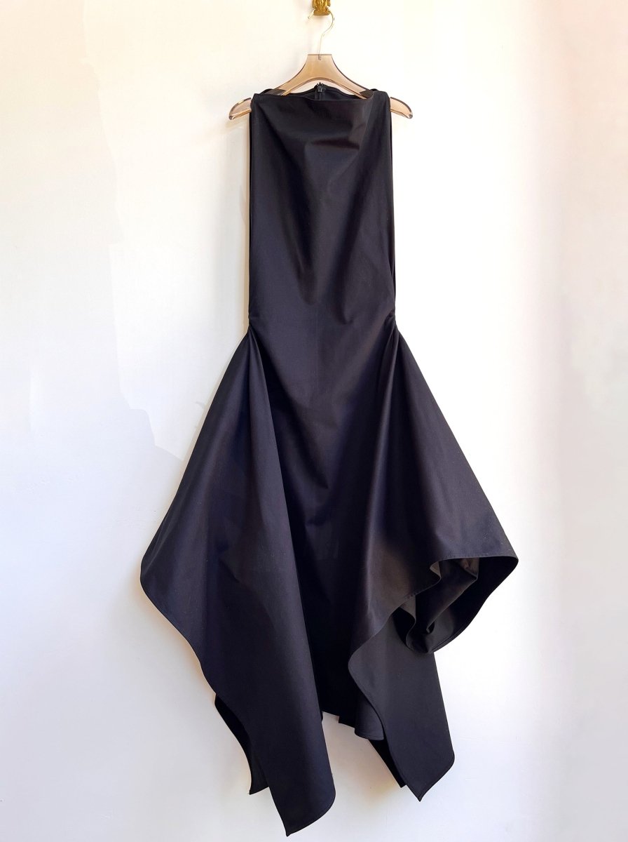 Zero - Waste Dress in Black Hemp - Cotton Canvas - Made X Hudson