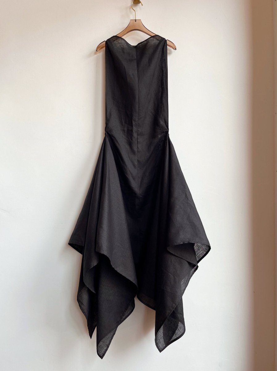Zero - Waste Dress in Black Linen - Made X Hudson
