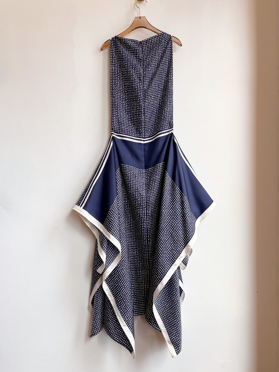 Zero - Waste Navy Dotted Dress - Made X Hudson