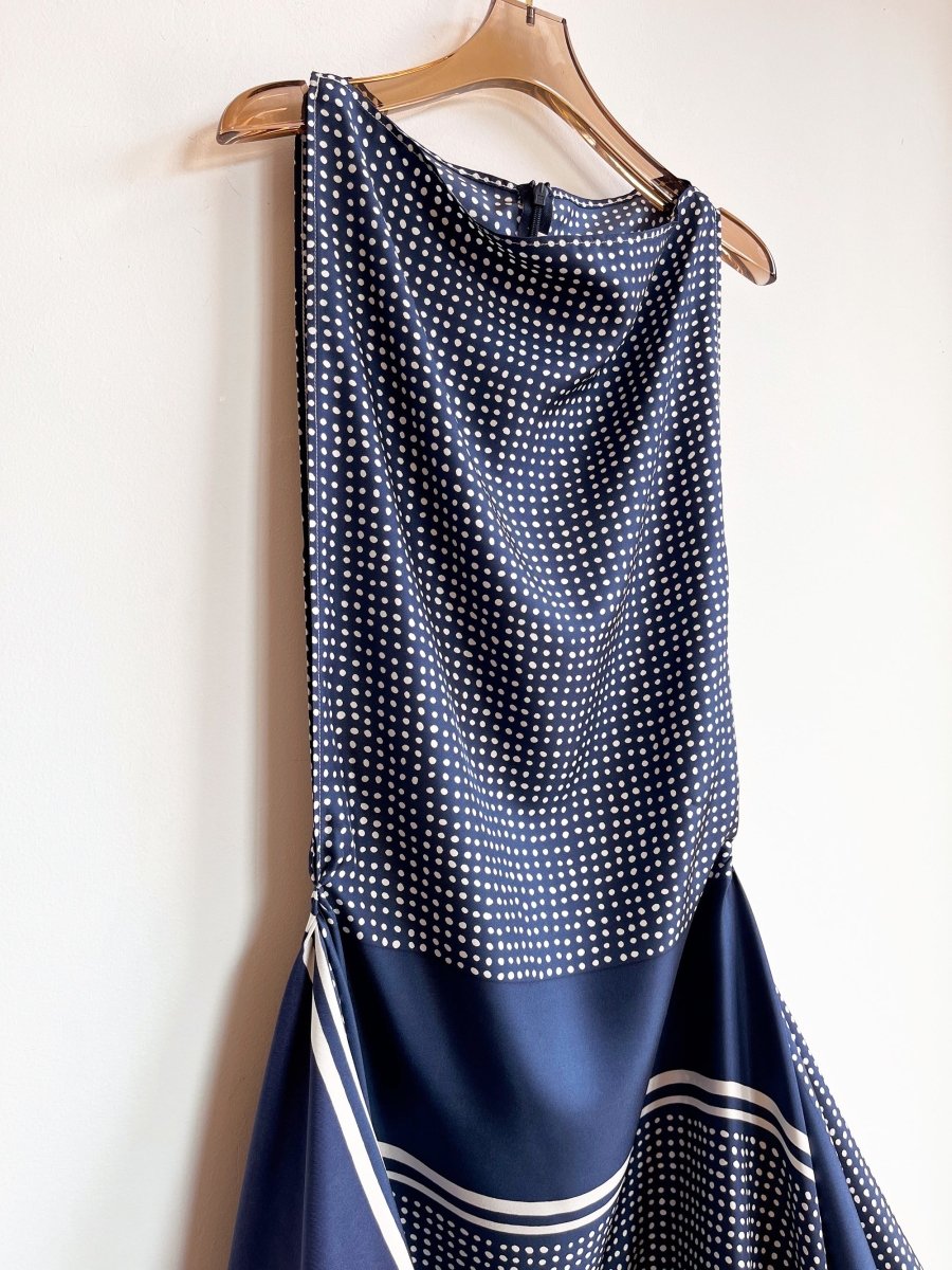 Zero - Waste Navy Dotted Dress - Made X Hudson