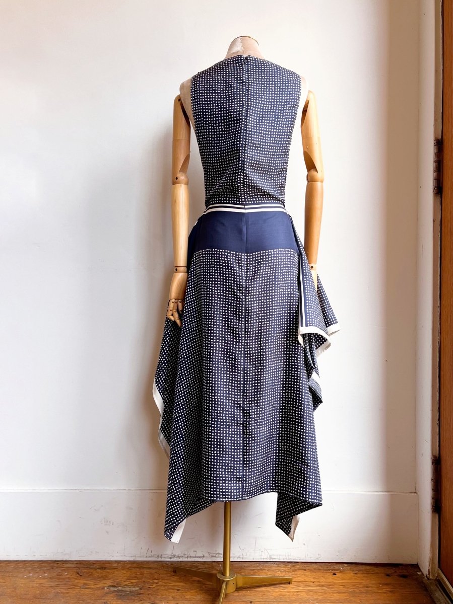 Zero - Waste Navy Dotted Dress - Made X Hudson
