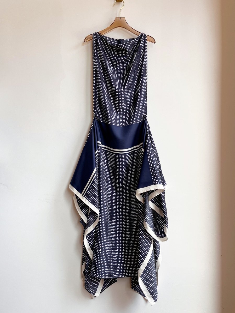 Zero - Waste Navy Dotted Dress - Made X Hudson