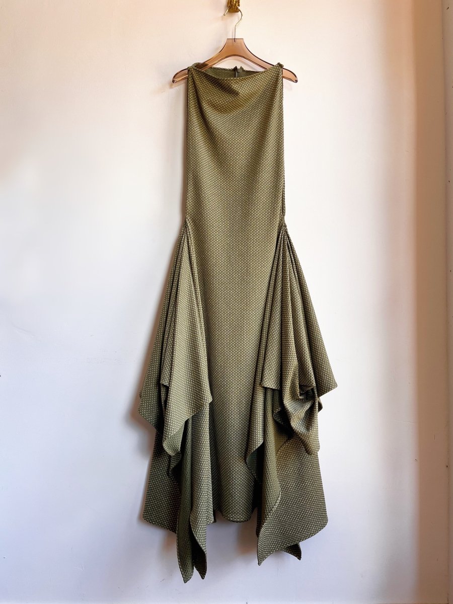 Zero - Waste Dress in Green and Gold Shimmer - Made X Hudson