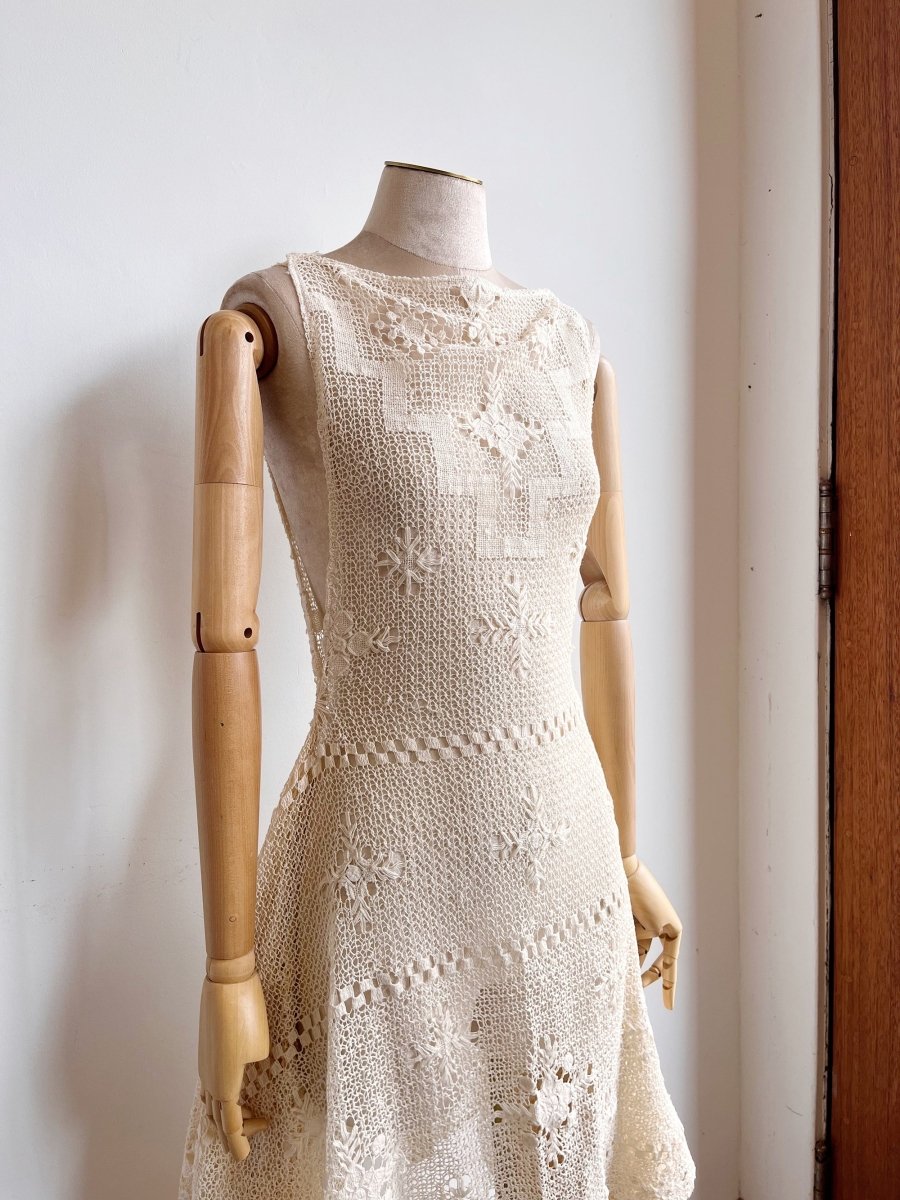 Zero - Waste Dress in Vintage Ivory Lace - Made X Hudson