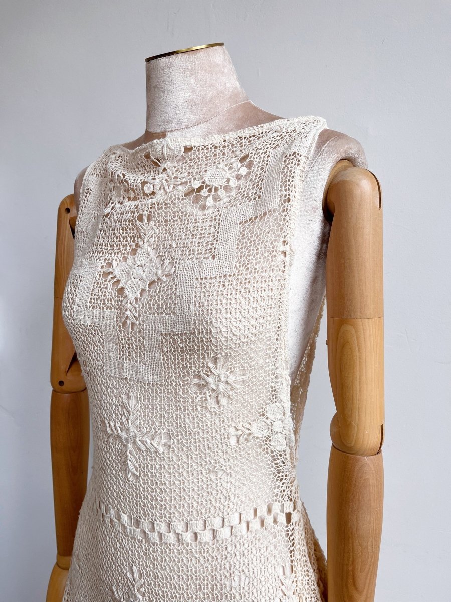 Zero - Waste Dress in Vintage Ivory Lace - Made X Hudson