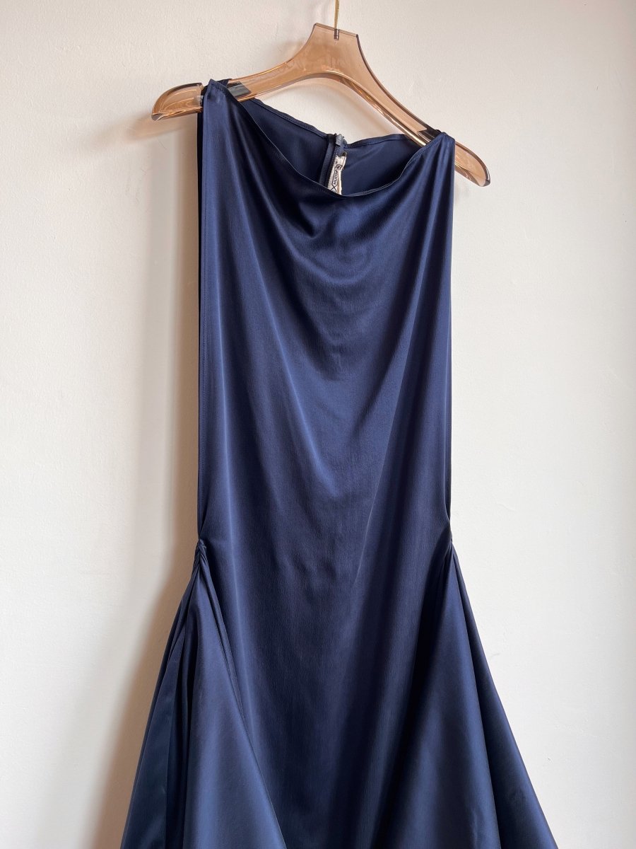 Zero - Waste Dress in Blue Silk Charmeuse - Made X Hudson