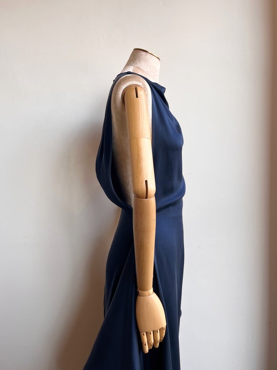 Zero - Waste Dress in Blue Silk Charmeuse - Made X Hudson