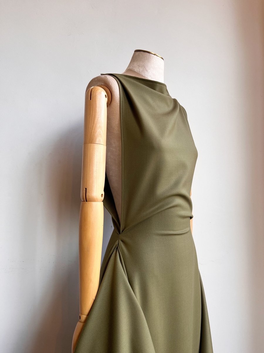 Zero - Waste Dress in Palmer Green Wool Blend - Made X Hudson