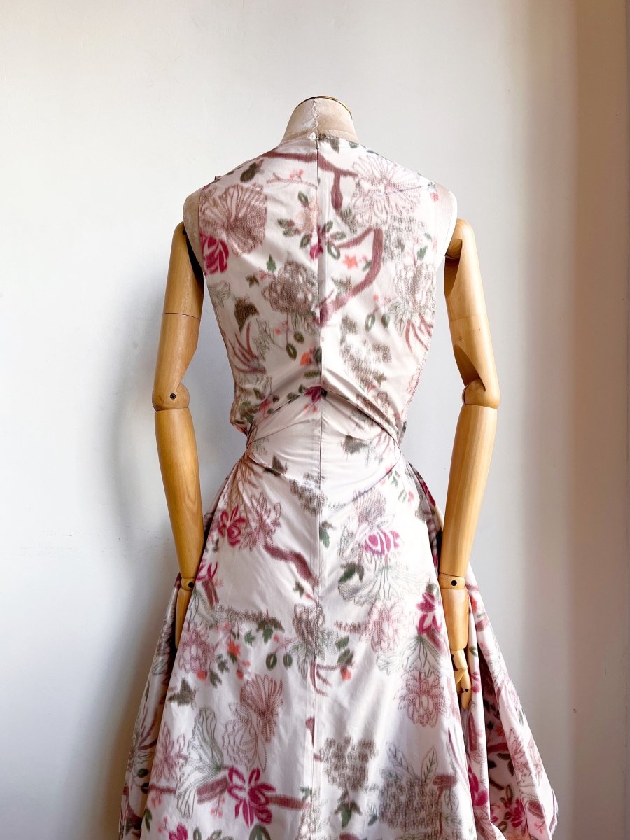 Zero - Waste Dress in Soft Haze Pheasant and Floral - Made X Hudson