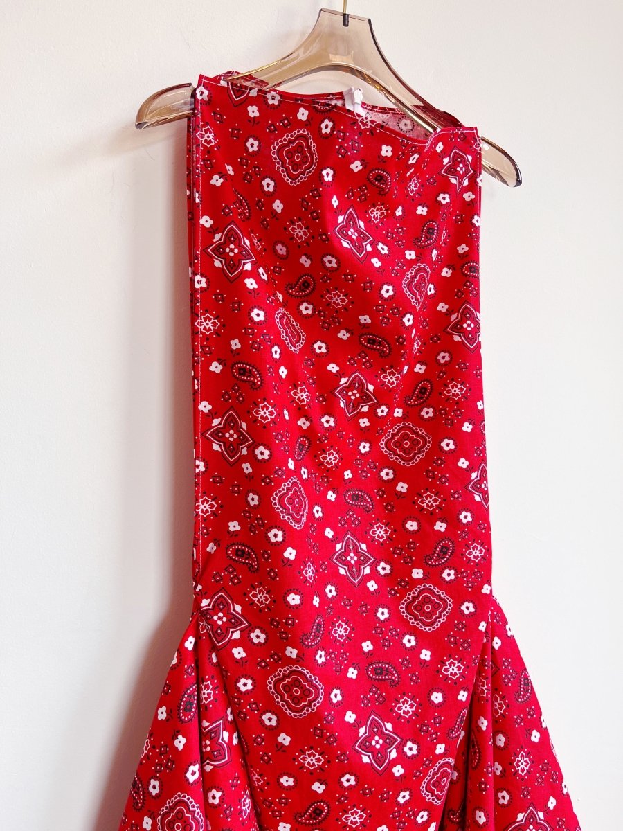 Red Bandana Print Zero - Waste Dress - Made X Hudson